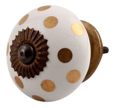 Golden Dot Ceramic Drawer Knob